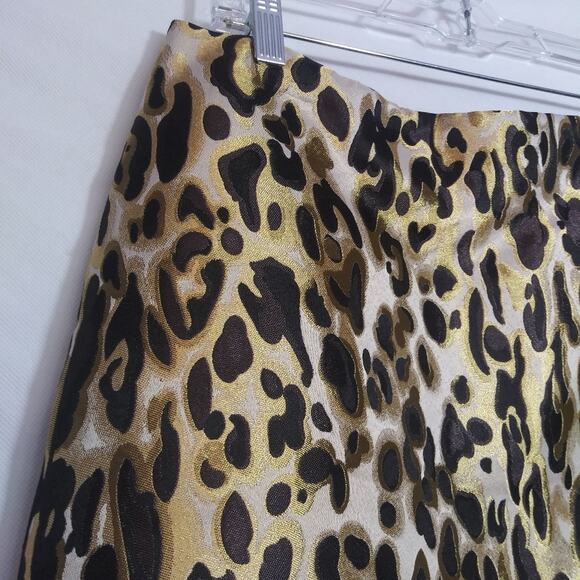 Nine West Jacquard Mini Skirt Leopard Print NWT Size L - Picture 4 of 10